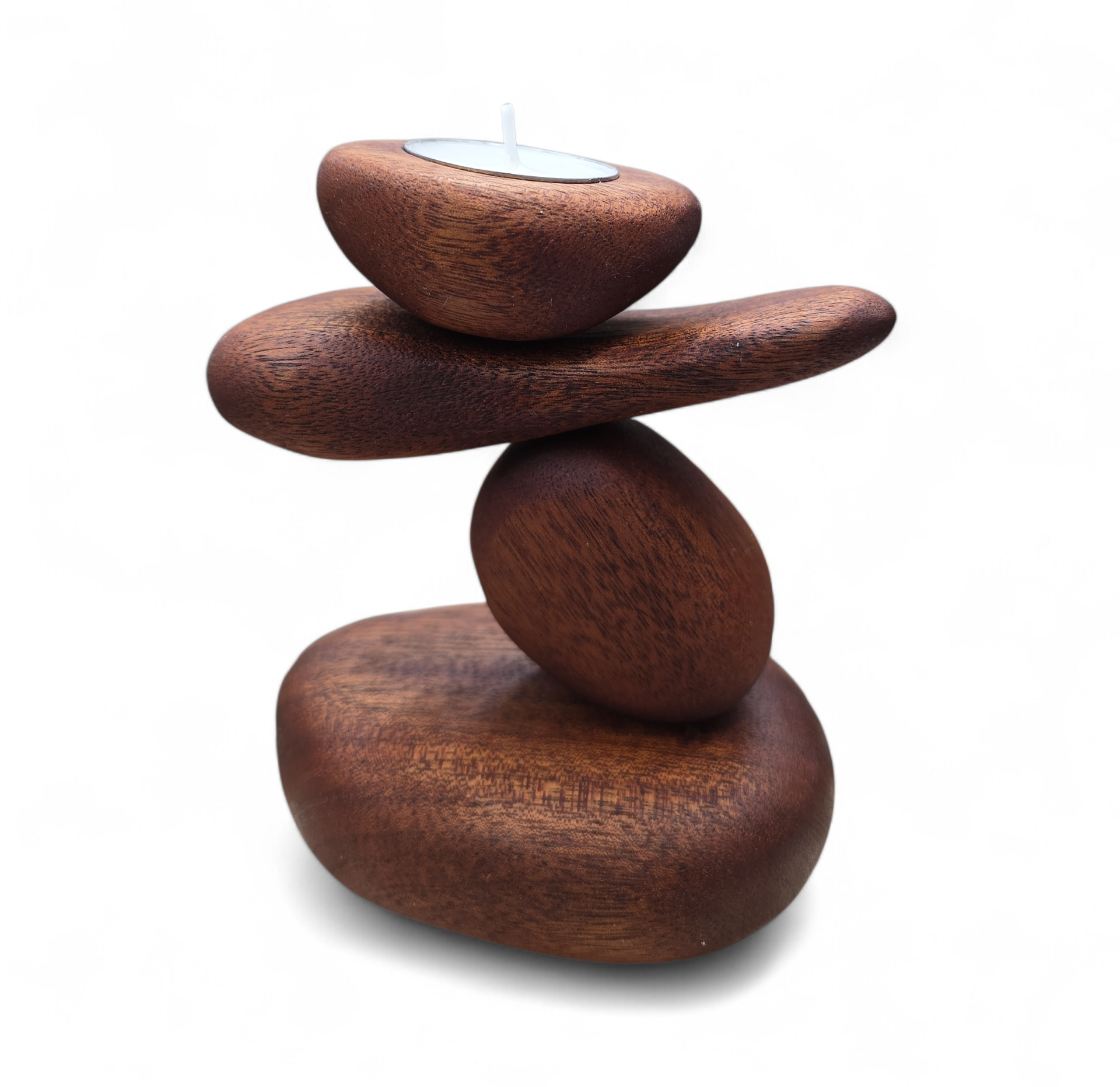 Floating oak bookshelves